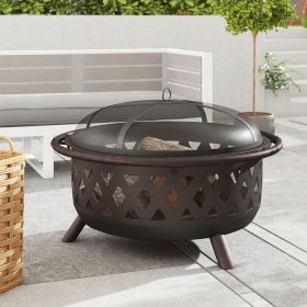 Wood Burning Fire Pit with Spark Screen