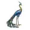 Garden Metal Blue/Green Peacock Statue