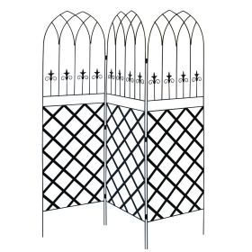 3-Panel Metal Lattice Screen 6-Ft High