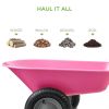 Heavy Duty 2-Wheel Multipurpose Wheelbarrow; Pink