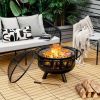 Screened Wood Burning Fire Pit and Grill