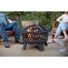30-inch Steel Fire Pit Grill with Screen and Poker