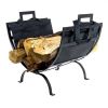 Heavy Duty 17-inch Black Metal Firewood Rack; Includes a Canvas Tote