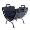 Heavy Duty 17-inch Black Metal Firewood Rack; Includes a Canvas Tote