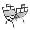 Heavy Duty 17-inch Black Metal Firewood Rack; Includes a Canvas Tote