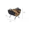Heavy Duty 17-inch Black Metal Firewood Rack; Includes a Canvas Tote
