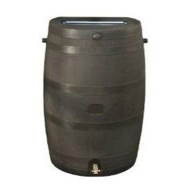 50-Gallon Brown Rain Barrel with Brass Spigot
