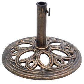 Cast Iron Round Umbrella Stand; Bronze Finish