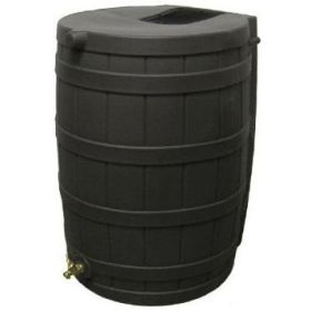 50-Gallon Rain Barrel in Black