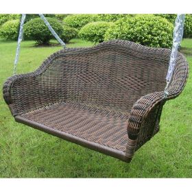 Resin Wicker Porch Swing with Chain