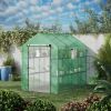 Greenhouse with Green PE Cover