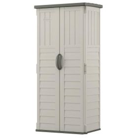 22 Cubic Ft Vertical Garden Storage Shed; Taupe Grey