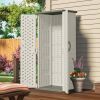 22 Cubic Ft Vertical Garden Storage Shed; Taupe Grey