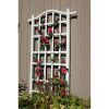 75-inch White Vinyl Garden Trellis with Ground Anchors