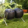Double 50 Gallon Rotating Composter