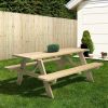 Solid Wood Picnic Table with Benches