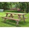 Solid Wood Picnic Table with Benches