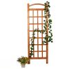 72-inch Wooden Classic Grid Garden Trellis; Brown