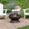 25 Inch Steel Fire Pit with Spark Screen