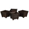 Set of 4 Small Wooden Garden Planters