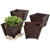 Set of 4 Small Wooden Garden Planters