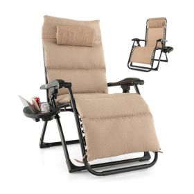 Tan Zero Gravity Adjustable Lounge Chair