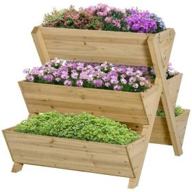 3-Tier Outdoor Fir Wood Planter Box
