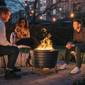 Wood Burning Stainless Steel Smokeless Fire Pit with Cover