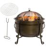 Wood Burning Fire Pit Cauldron and Grill