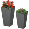 Set of 2 Grey Lightweight Flower Planters; 22" and 18"