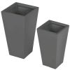 Set of 2 Grey Lightweight Flower Planters; 22" and 18"