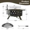 30-inch Wood Burning Fire Pit Grill