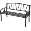 Metal 2-Person Bench with Armrest