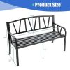 Metal 2-Person Bench with Armrest