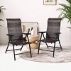 Folding Patio Chair with Brown Rattan Seat
