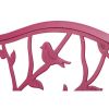 Steel Patio Bench with Bird Branch Pattern Backrest