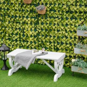 Farmhouse Fir Wood Garden Bench in White Finish