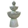Garden 3-Tier Polyresin Stone Water Fountain with Pump