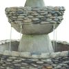 Garden 3-Tier Polyresin Stone Water Fountain with Pump