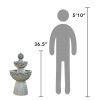 Garden 3-Tier Polyresin Stone Water Fountain with Pump