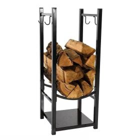 Black Indoor/Outdoor Firewood Rack