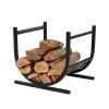Modern Classic Black Steel Firewood Rack