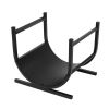 Modern Classic Black Steel Firewood Rack