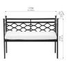 Black Metal Garden Bench with White Seat Cushion