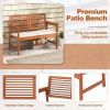 Solid Wood Garden Bench with Seat Cushion