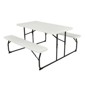 Folding HDPE Picnic Table with 2 Benches