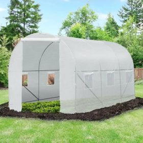 14.7 Ft x 6.5 Ft Outdoor Greenhouse w/  White PE Cover