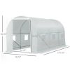 14.7 Ft x 6.5 Ft Outdoor Greenhouse w/  White PE Cover
