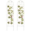 7-ft Galvanized Steel White Garden Trellis; 2 Pack