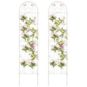 7-ft Galvanized Steel White Garden Trellis; 2 Pack